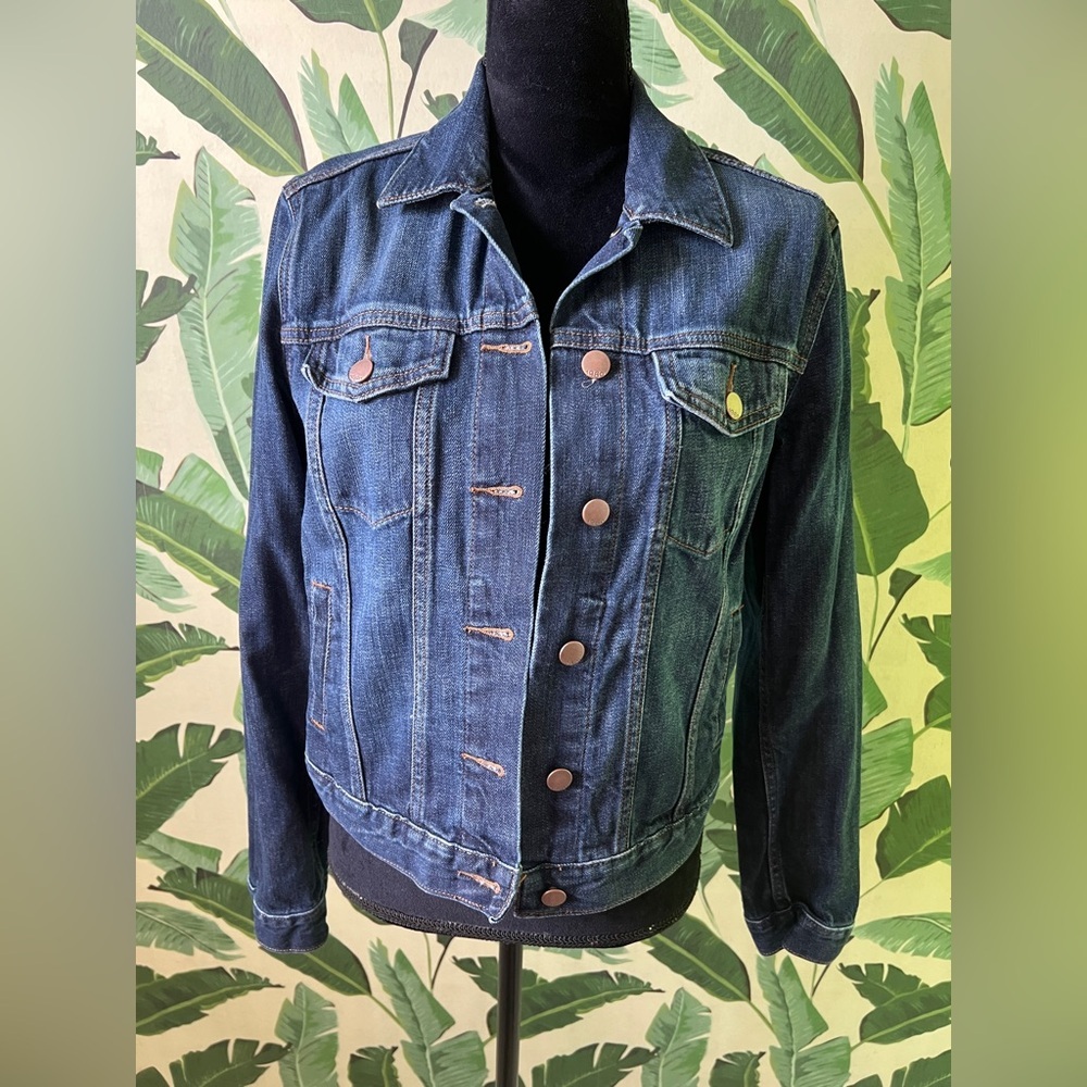 Gap Vintage Dark‎ Denim Jean Jacket Coat Womens Small Cotton - Picture 2 of 6